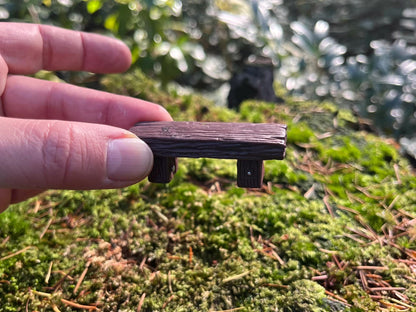 Fairy Door Starter Set - Mini Straw Broom + Watering Can (Red or Green) + Bench