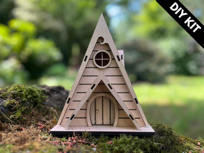 DIY Fairy House Kit with Solar Light - Ava's Wooden Garden Cottage - Build & Paint Craft