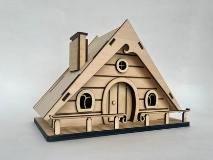 DIY Fairy House Kit with Solar Light - Ellie's Wooden Garden Cottage - Build & Paint Craft