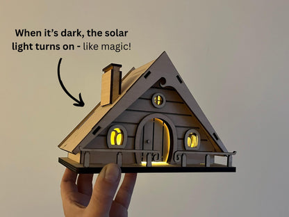 DIY Fairy House Kit with Solar Light - Ellie's Wooden Garden Cottage - Build & Paint Craft