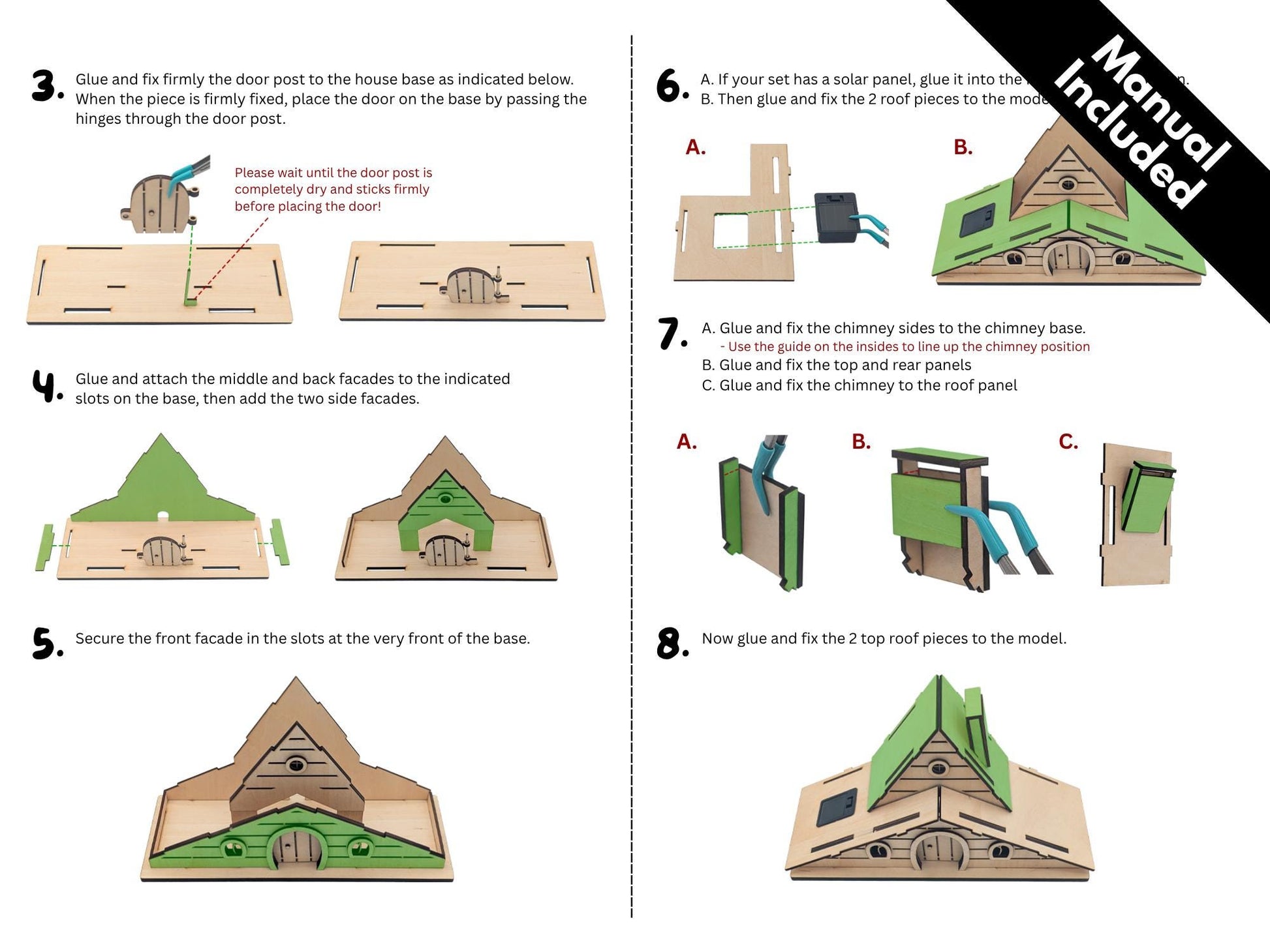 DIY Fairy House Kit - Wooden Fairy Garden House with Solar Roof - Lili
