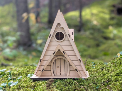 DIY Wooden Fairy House Kit with Solar Light (Ava) - Free U.S. Shipping