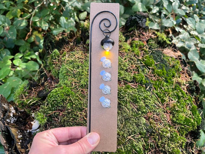 Enchanted Fairy Lantern with Wooden Acorn Cap – Magical Glow for Your Fairy Village