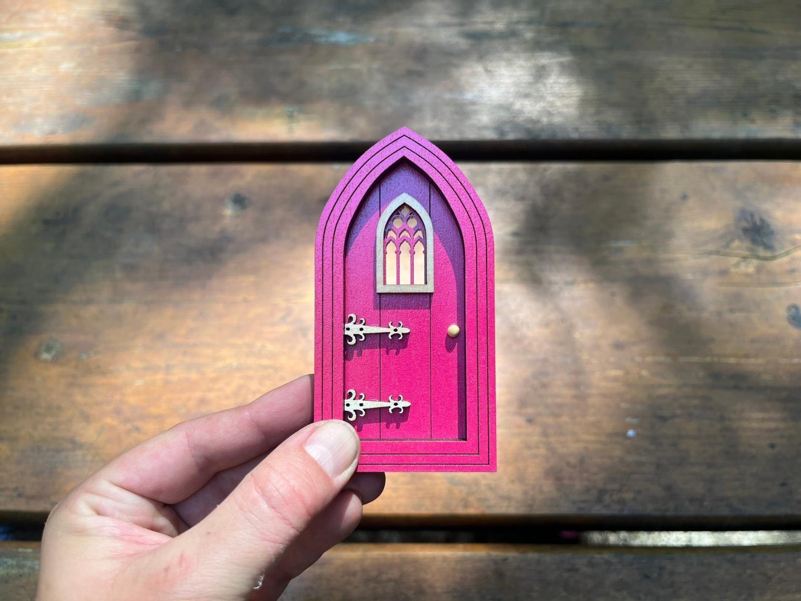 Fairy Garden Gift Set: FairyDoor, Bench, Broom & Watering Can - FREE U.S. Shipping