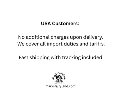 Mini Fairy Garden Tool Set - Red Ladder + Red Watering Can + Straw Broom - Tiny Accessories for Fairy Doors, Planters & Terrariums