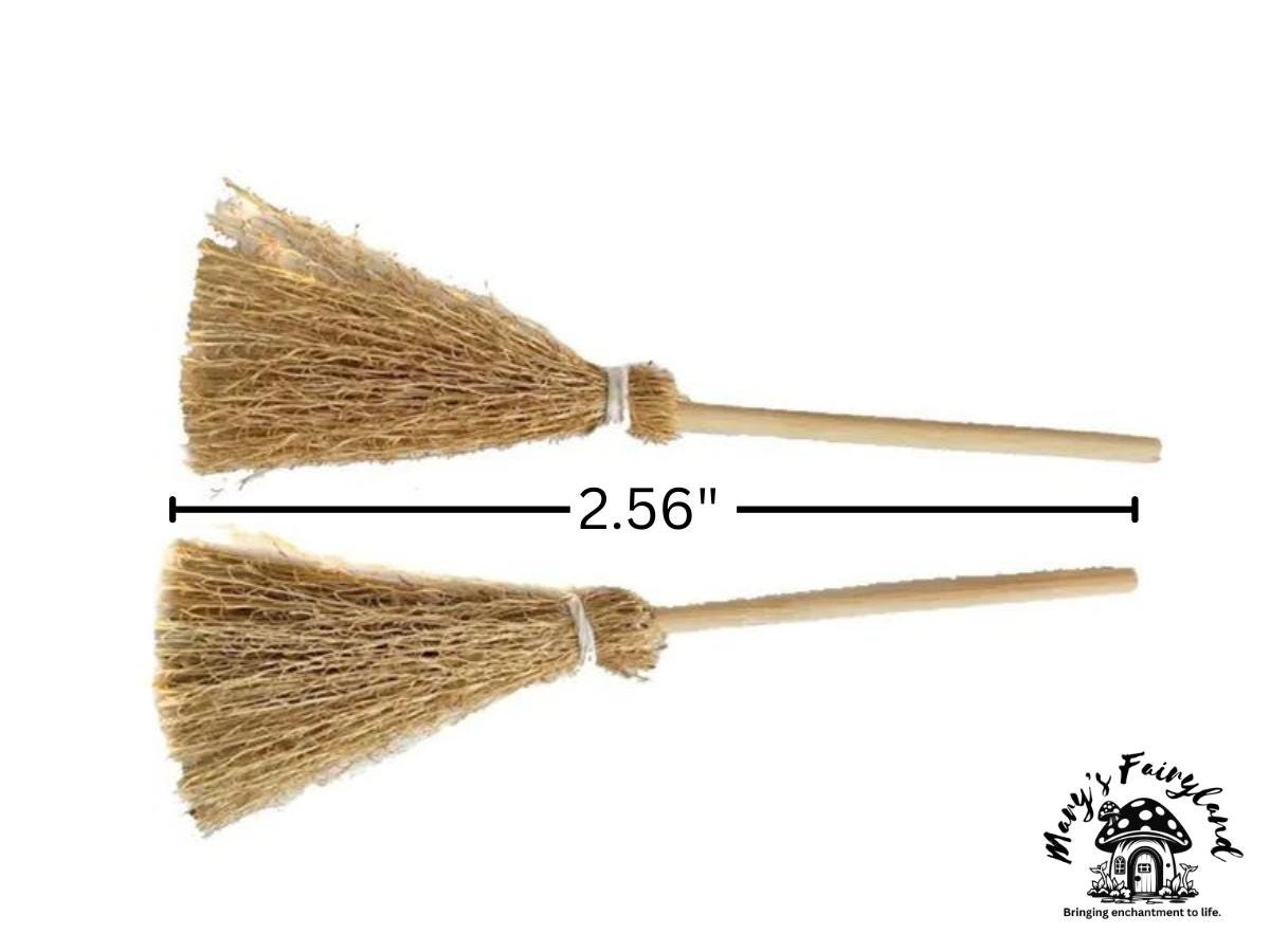 Enchanting Miniature Straw Brooms for Your Fairy Wonderland