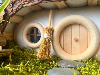 Enchanting Miniature Straw Brooms for Your Fairy Wonderland