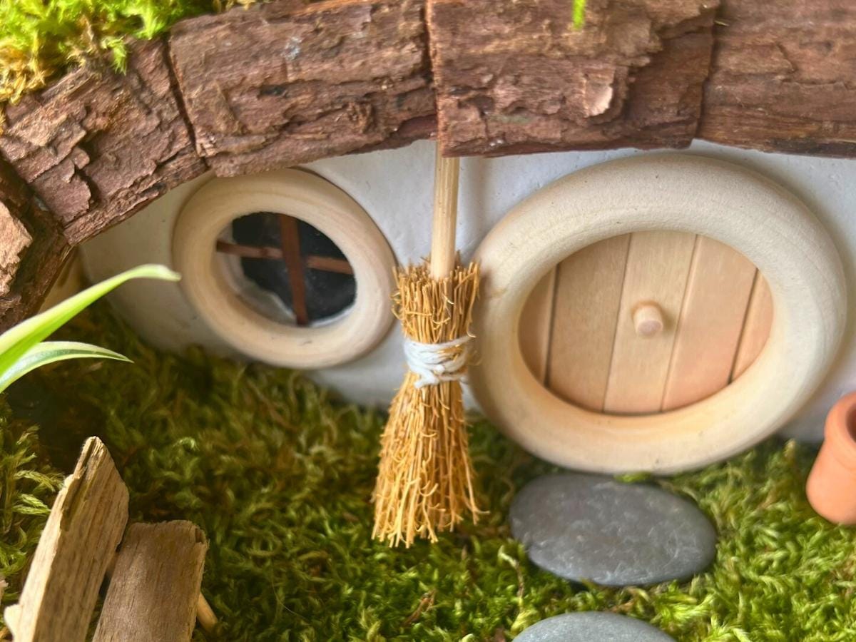 Enchanting Miniature Straw Brooms for Your Fairy Wonderland