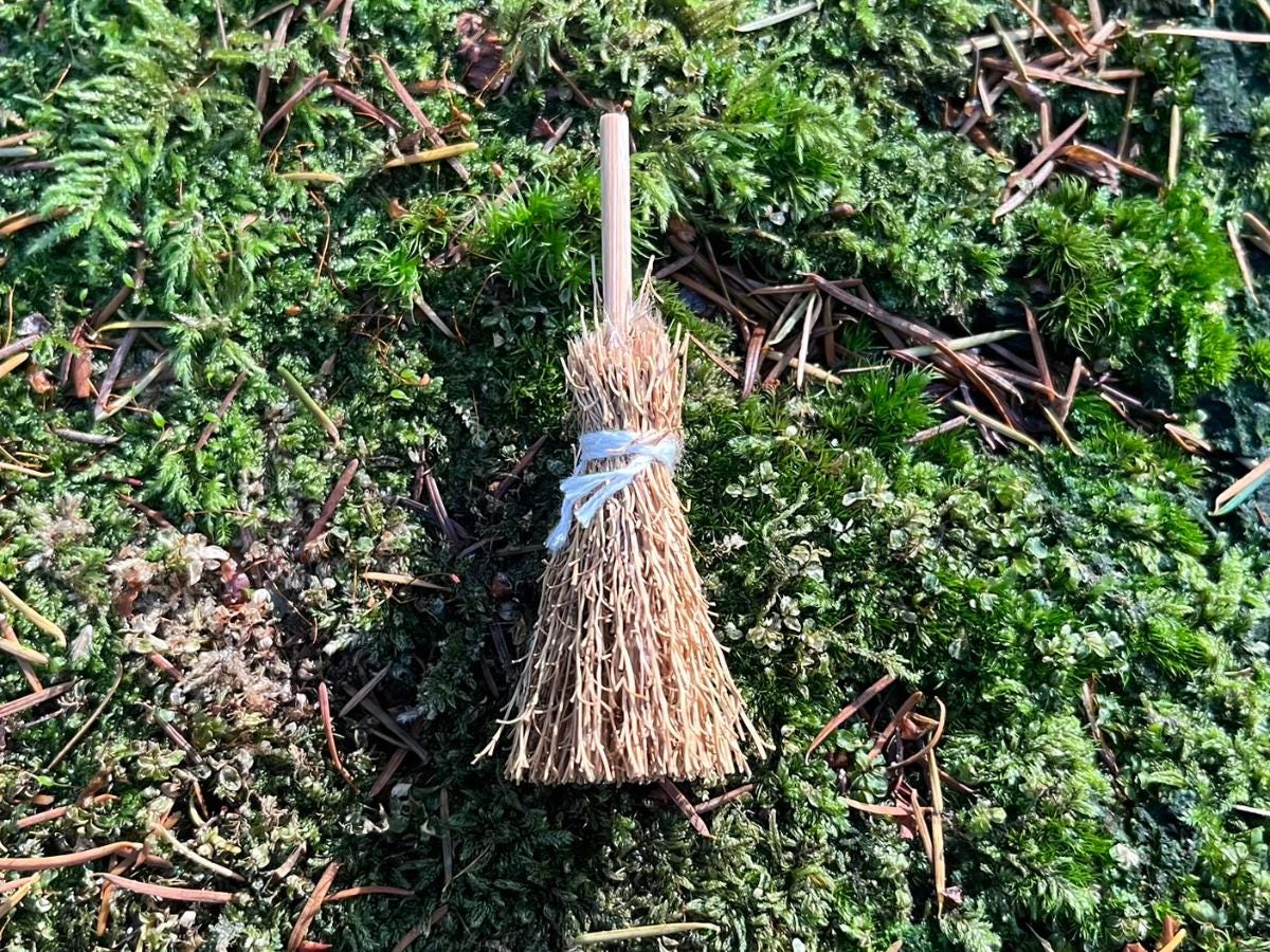 Enchanting Miniature Straw Brooms for Your Fairy Wonderland