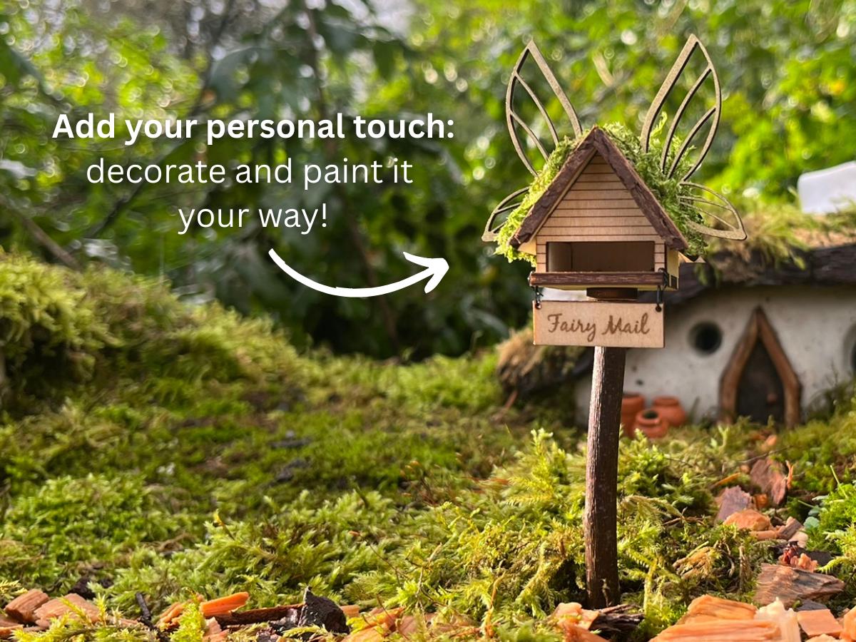 DIY Fairy Letterbox Kit - Mini Fairy Mailbox for Fairy Garden, Includes Printable Fairy Letter Templates
