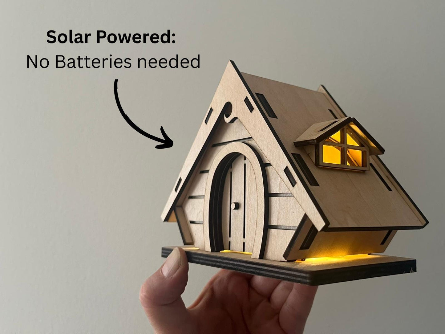 DIY Wooden Fairy House Kit with Solar Light (Ina)