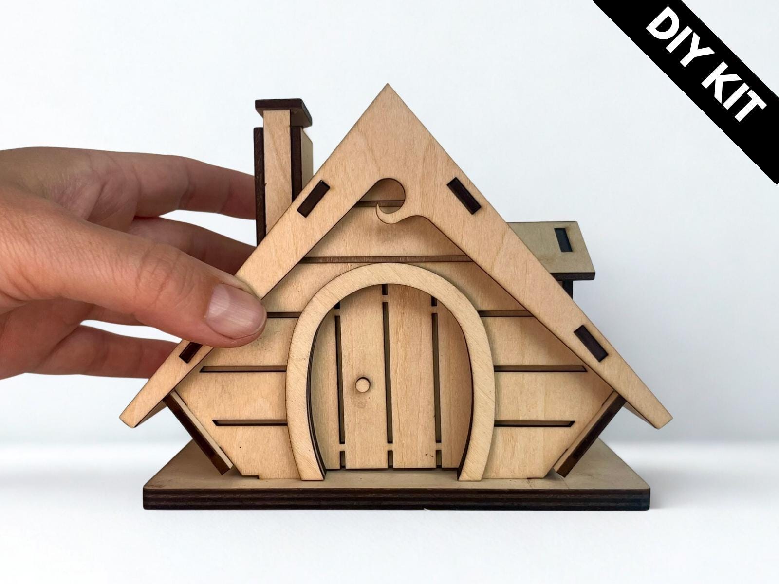 DIY Wooden Fairy House Kit with Solar Light (Ina)