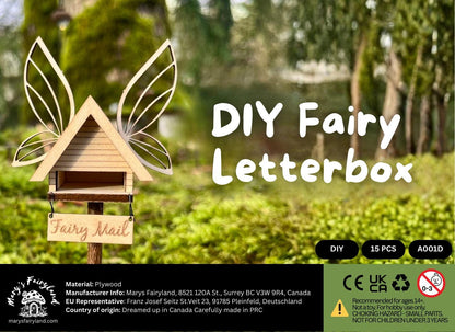 DIY Fairy Letterbox Kit - Mini Fairy Mailbox for Fairy Garden, Includes Printable Fairy Letter Templates