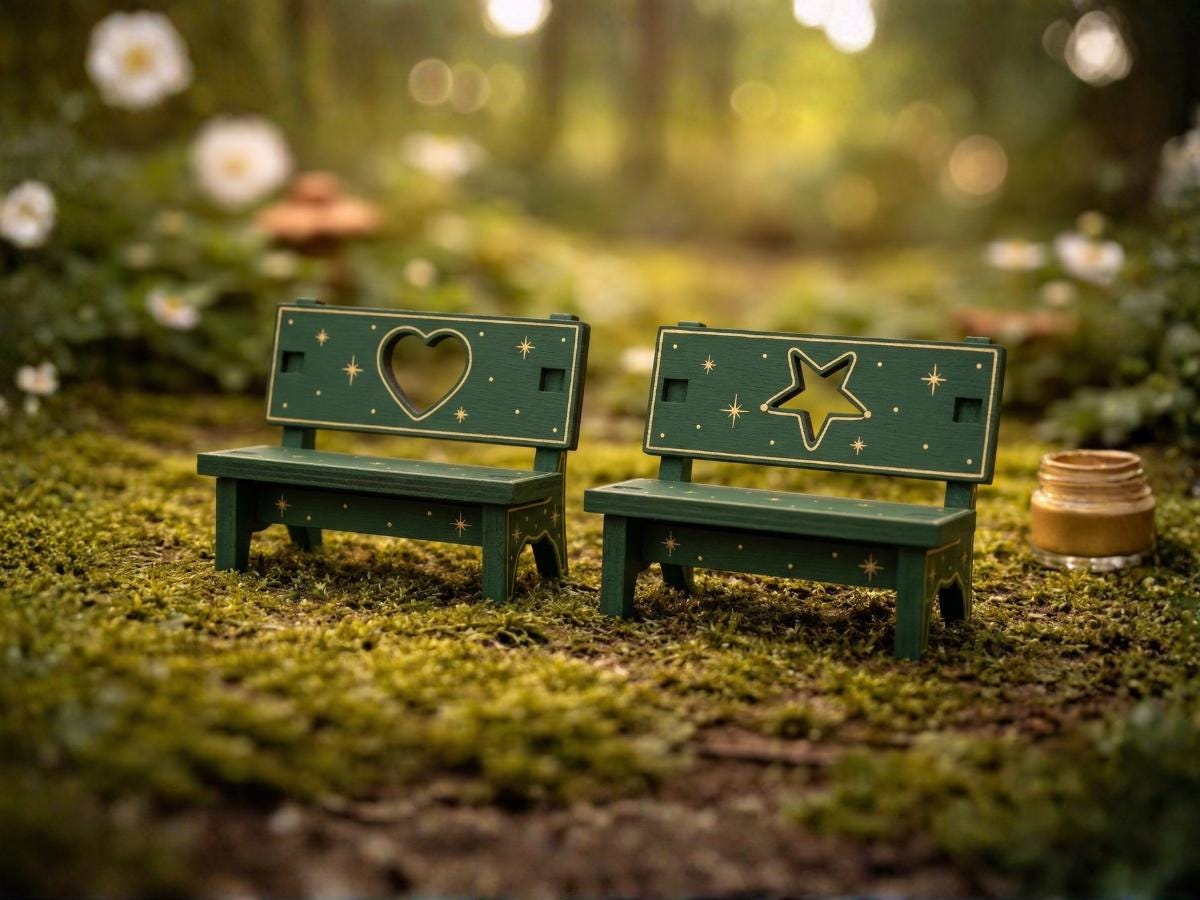 DIY Fairy Furniture Collection Kit - Laser Cut Plywood Mini Furniture - 9 Piece Set