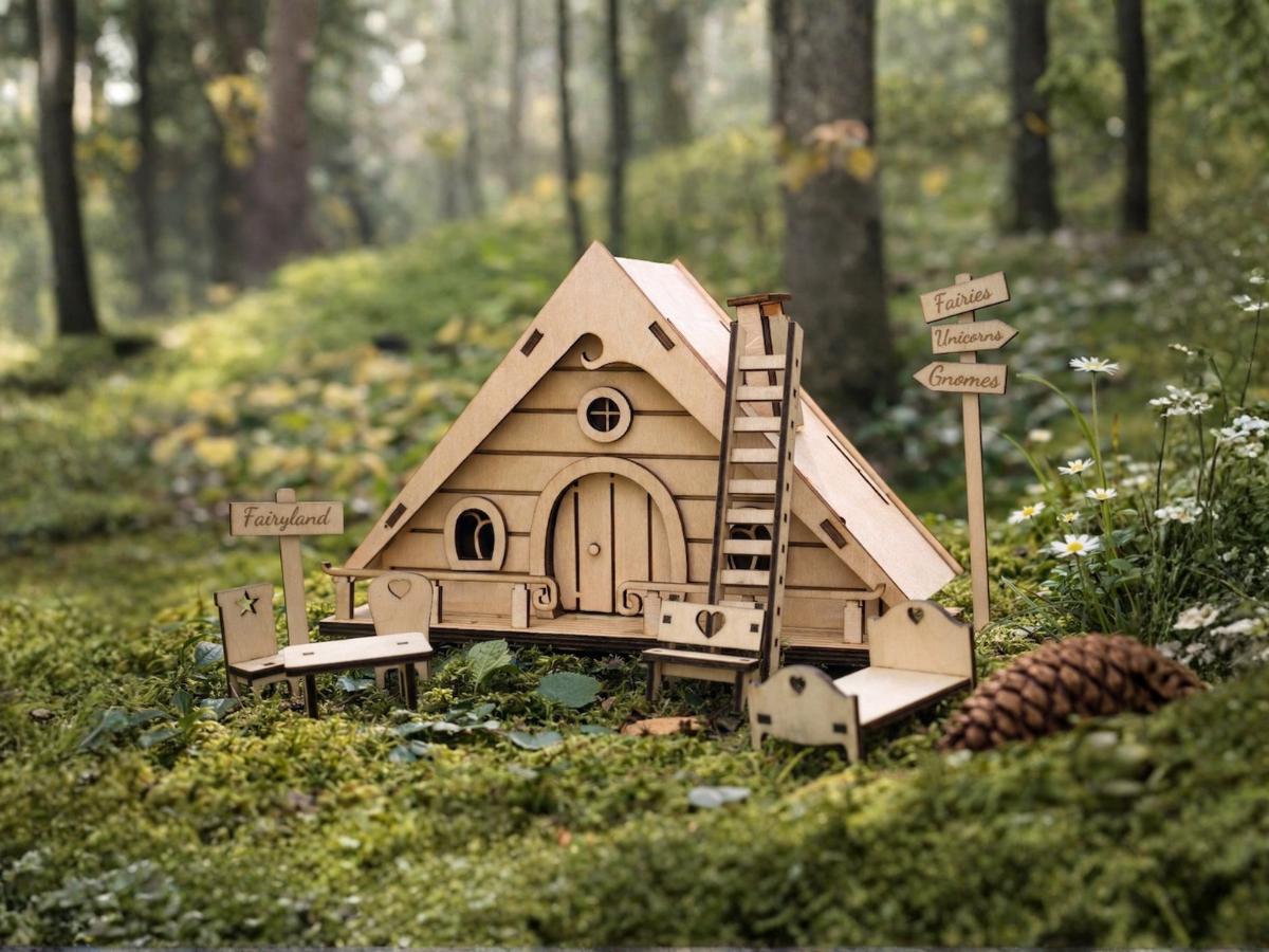 DIY Fairy Furniture Collection Kit - Laser Cut Plywood Mini Furniture - 9 Piece Set
