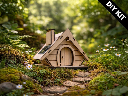 DIY Wooden Fairy House Kit with Solar Light (Ina)