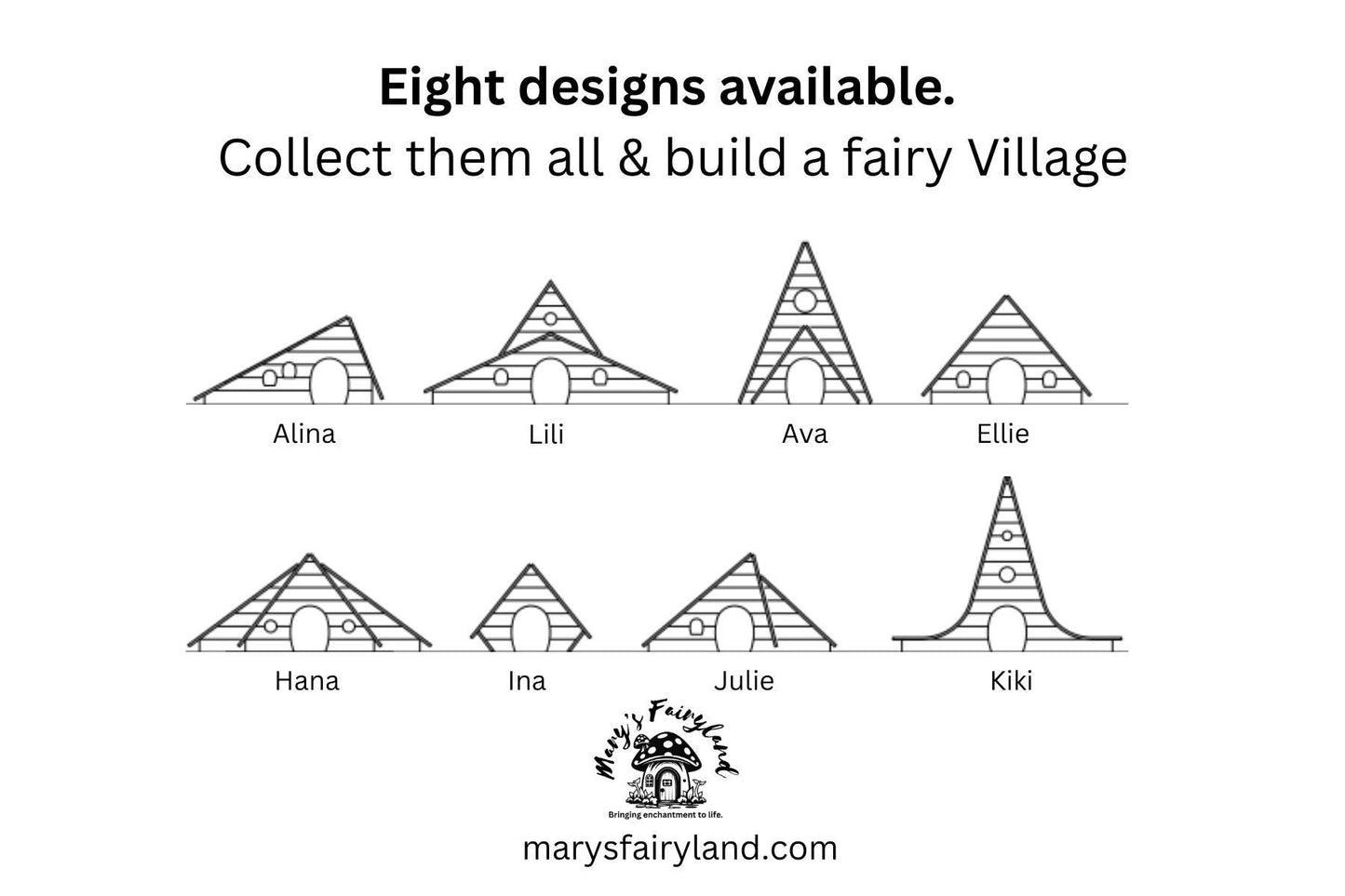 DIY Wooden Fairy House Kit with Solar Light (Ina)