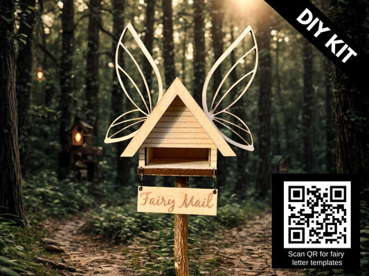 DIY Fairy Letterbox Kit - Mini Fairy Mailbox for Fairy Garden, Includes Printable Fairy Letter Templates