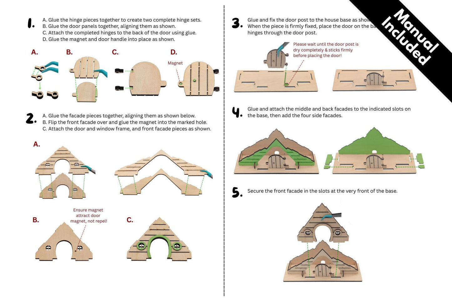 DIY Wooden Fairy House Kit with Solar Light (Hanna)