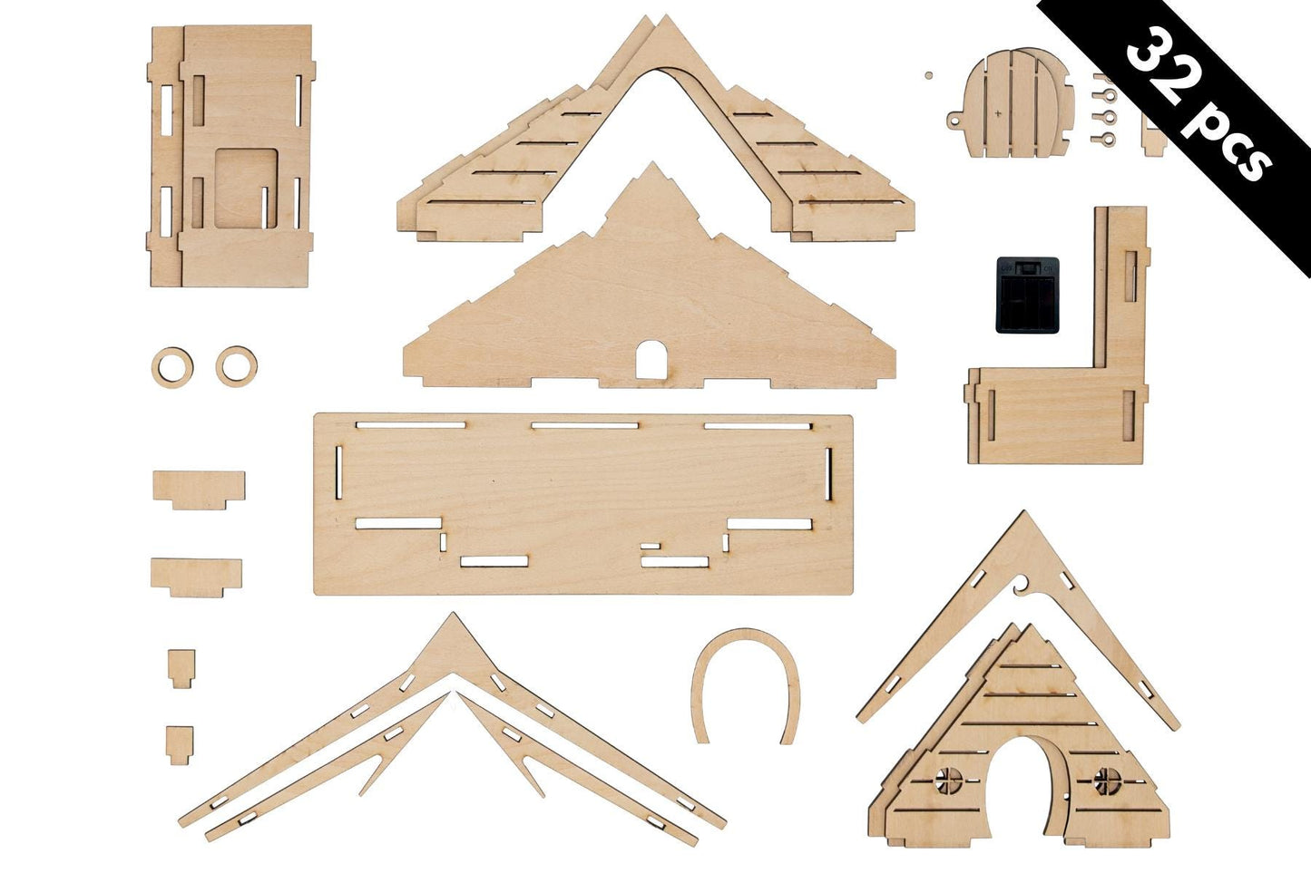 DIY Wooden Fairy House Kit with Solar Light (Hanna)