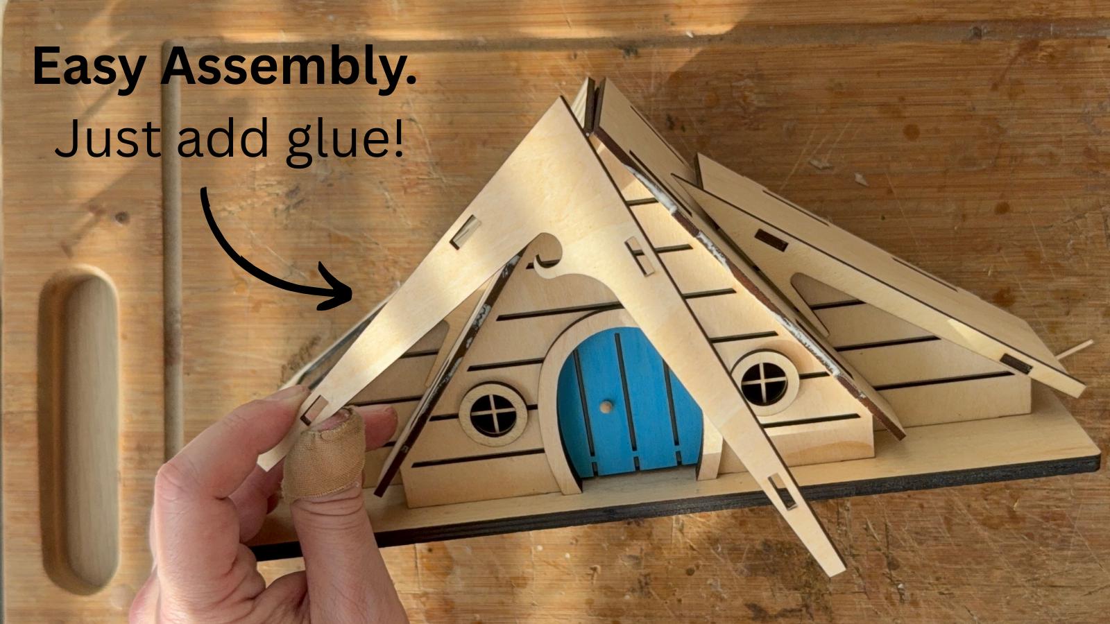 DIY Wooden Fairy House Kit with Solar Light (Hanna)