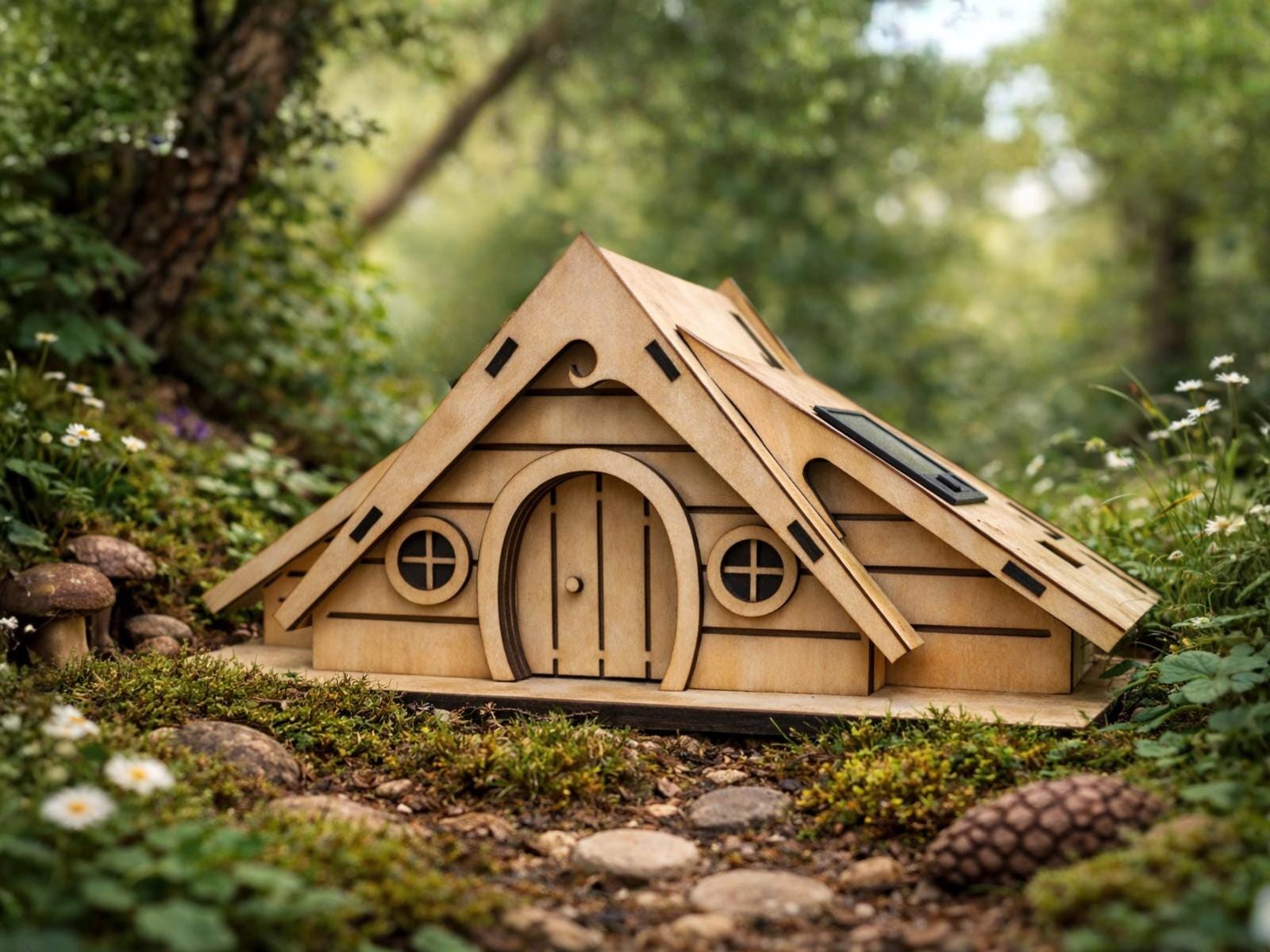 DIY Wooden Fairy House Kit with Solar Light (Hanna)