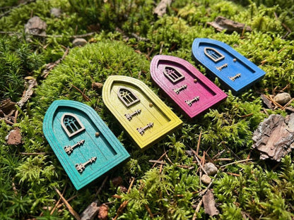 Easter Fairy Basket Gift Set, Fairy Door Bundle, Easter Basket Filler, Mini Fairy Garden Gift, Fairy Bench Broom Watering Can