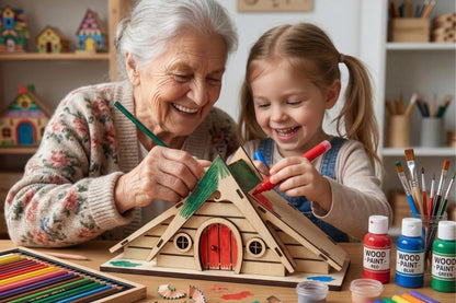 DIY Wooden Fairy House Kit with Solar Light (Hanna)