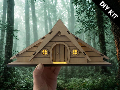 DIY Wooden Fairy House Kit with Solar Light (Hanna)