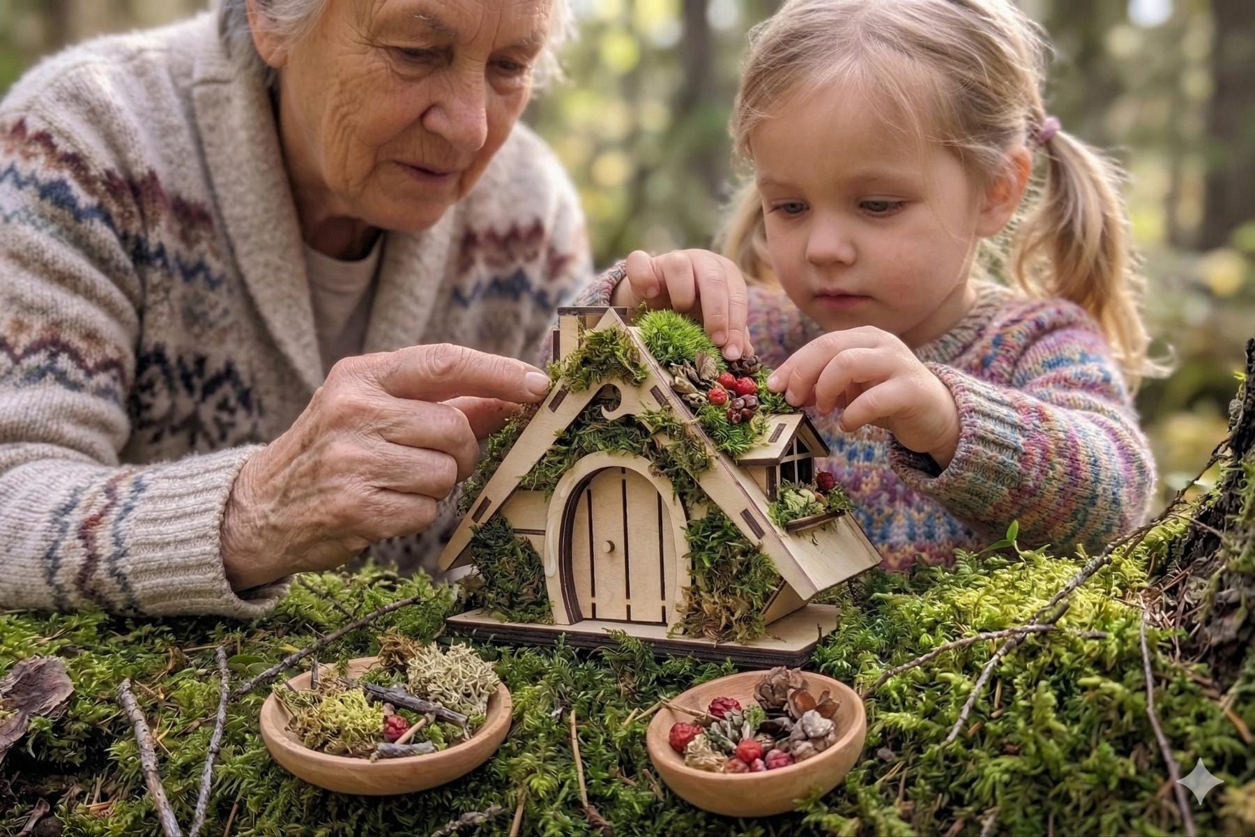 DIY Wooden Fairy House Kit with Solar Light (Ina)