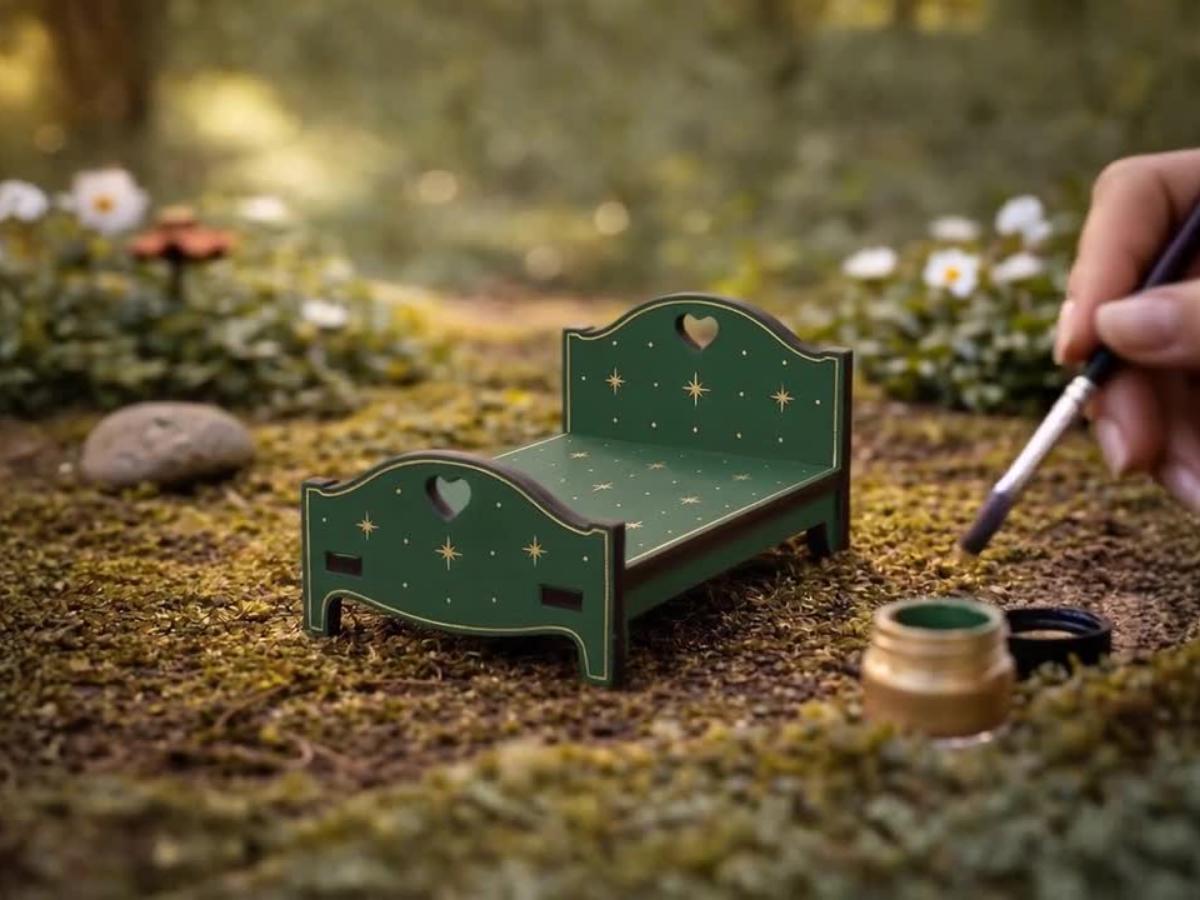 DIY Fairy Furniture Collection Kit - Laser Cut Plywood Mini Furniture - 9 Piece Set