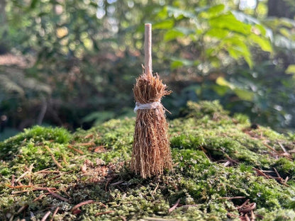 Enchanting Miniature Straw Brooms for Your Fairy Wonderland