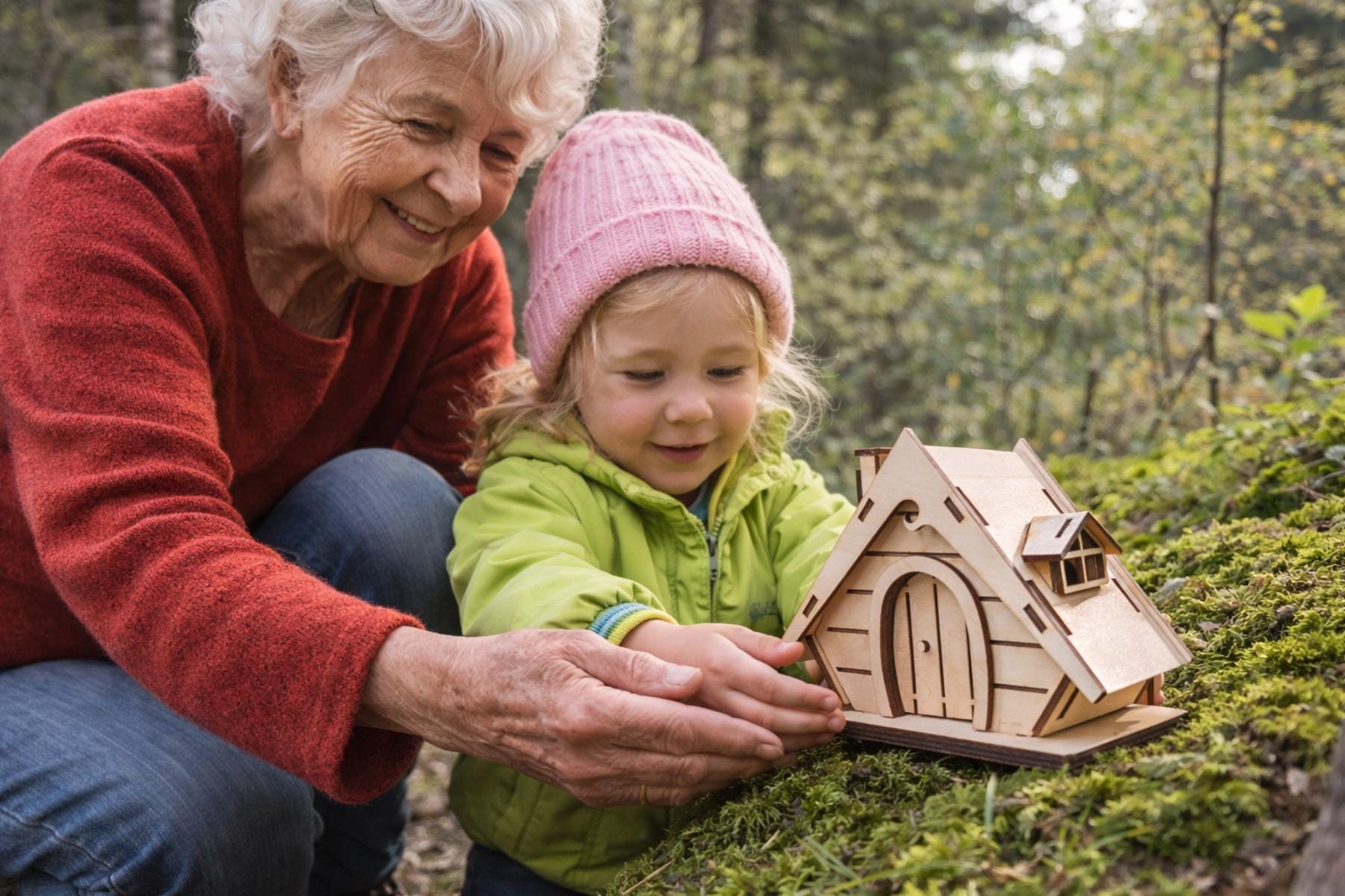 DIY Wooden Fairy House Kit with Solar Light (Ina)