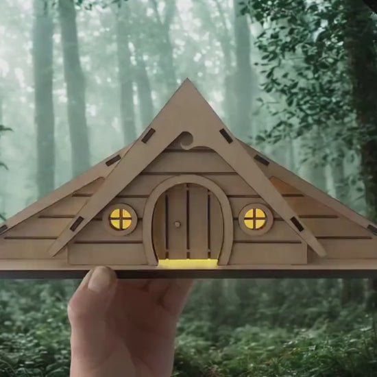 DIY Fairy House Kit - Wooden Fairy Garden House with Solar Roof - Hanna