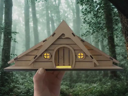 DIY Fairy House Kit - Wooden Fairy Garden House with Solar Roof - Hanna