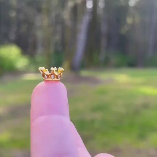 Adorable Golden Fairy Crown with Diamonds