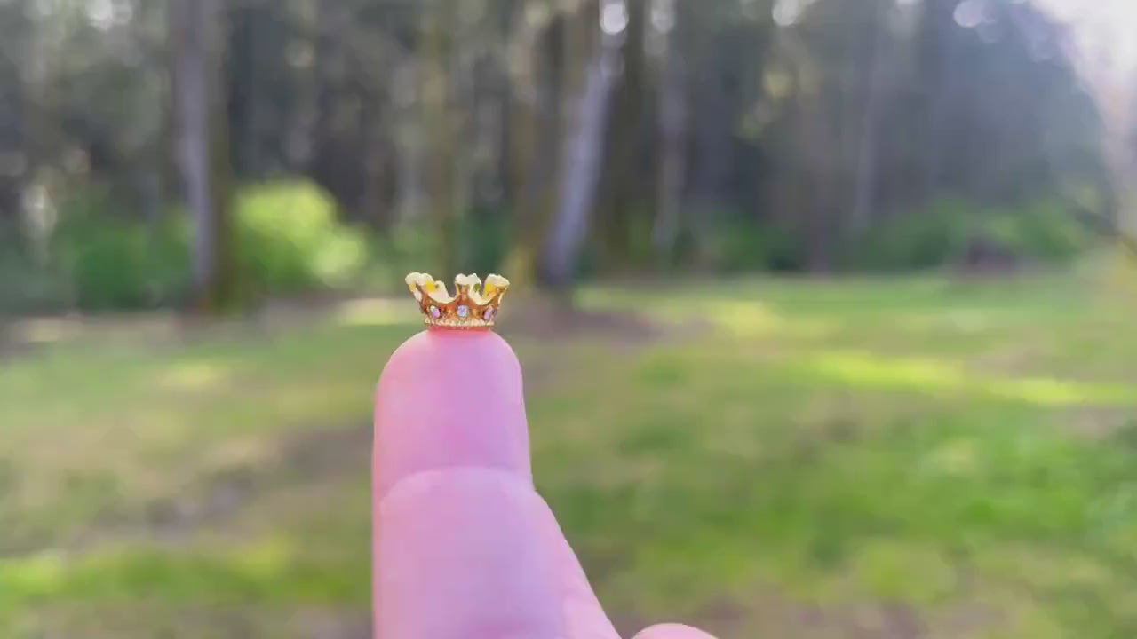 Adorable Golden Fairy Crown with Diamonds