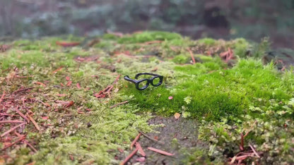Tiny Metal Black Glasses – Miniature Metal Glasses for Fairy Garden, Dollhouse, and Decor