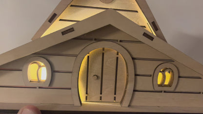 Fairy House Kit with Solar Light - DIY Wooden Garden Cottage to Build & Paint - Lili's Craft Kit