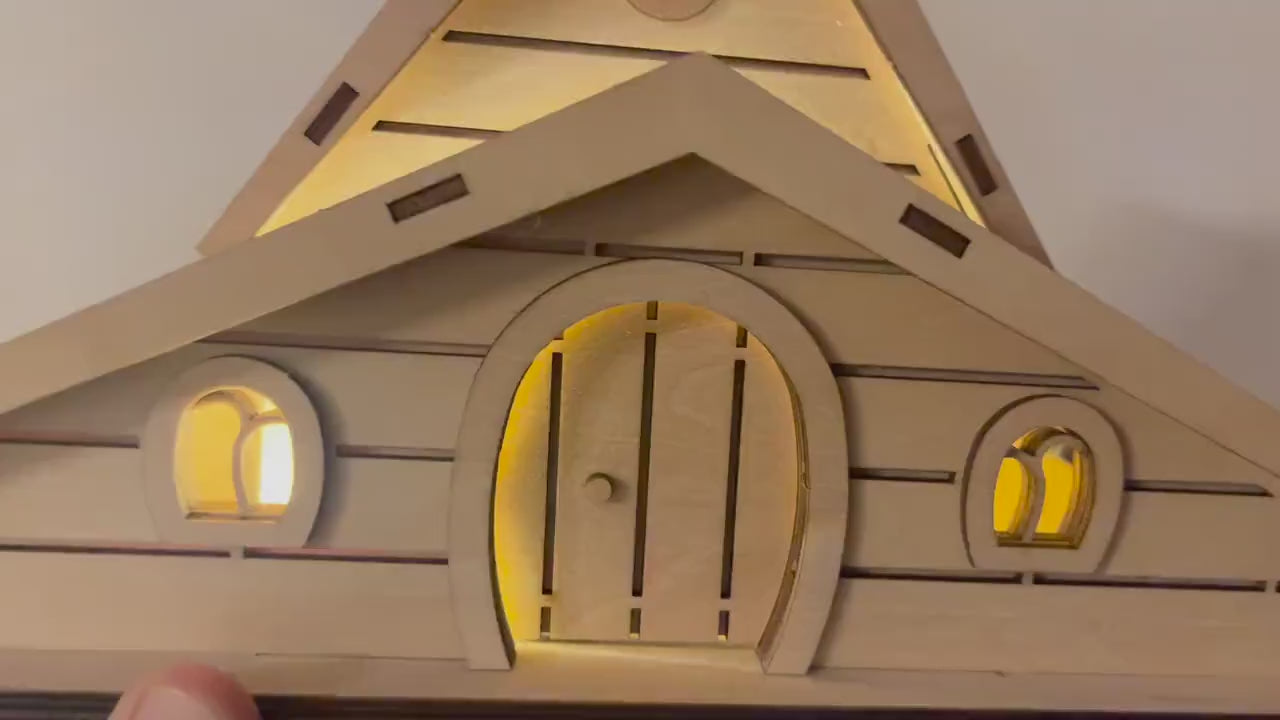 DIY Fairy House Kit with Solar Roof - Wooden Fairy Garden House - Lili