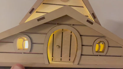 DIY Fairy House Kit with Solar Roof - Wooden Fairy Garden House - Lili