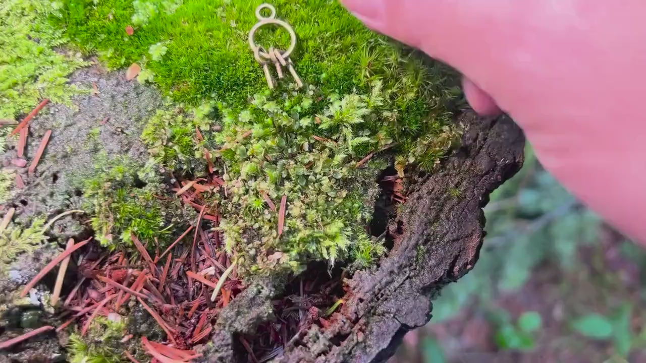 Bronze Keychain with 3 Keys - Vintage Keychain for Fairy Gardens & Magical Creations