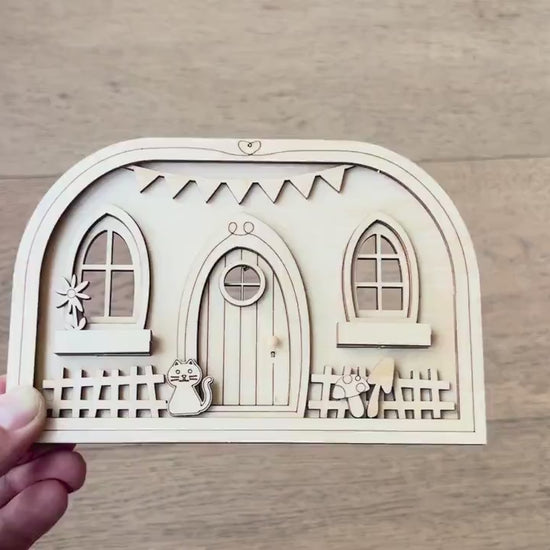 DIY Fairy Scene Kit – 22-Piece Gift Craft | Fairy Garden Activity for All Ages | Relaxing Wood Kit to Decorate