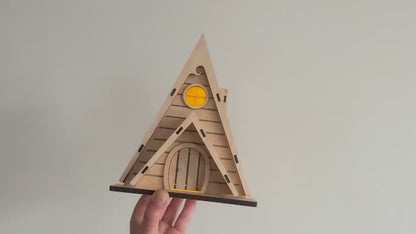 DIY Fairy House Kit - Wooden Fairy Garden House with Solar Roof - Ava