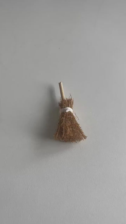 Enchanting Miniature Straw Brooms for Your Fairy Wonderland