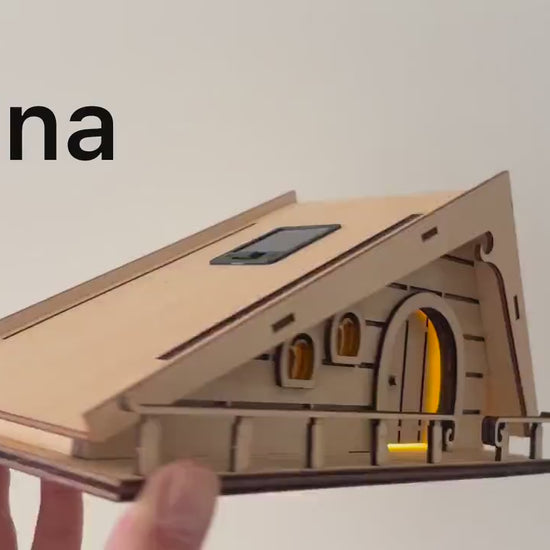 DIY Wooden Fairy House Kit with Solar Light (Alina)